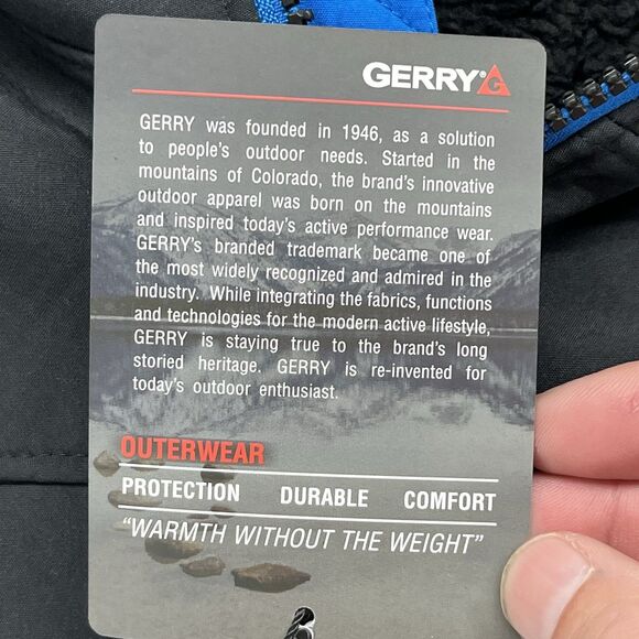 Brand New Gerry Boys Small Falcon Softshell Black Jacket Coat Full Zip  Blue - Picture 6 of 8